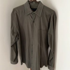 VanHeusen Studio Dark Green Checkered Dress Shirt